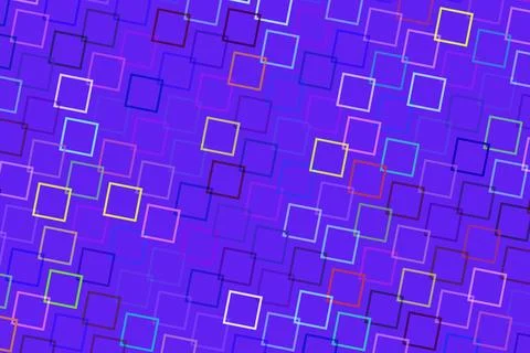 Colorful abstract background with glowing squares and lines Stock Illustration