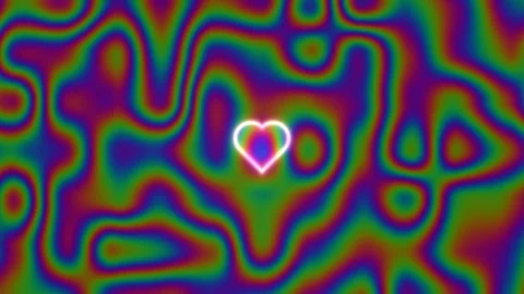Colorful abstract background with heart shape and patterns Stock Footage 338329701