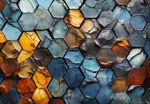 Colorful abstract background with hexagon pattern. Stock Photos
