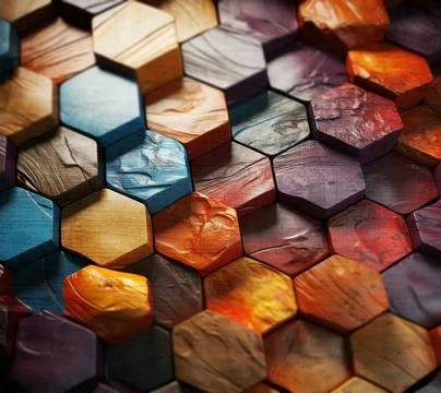 Colorful abstract background with hexagon pattern. Stock Photos