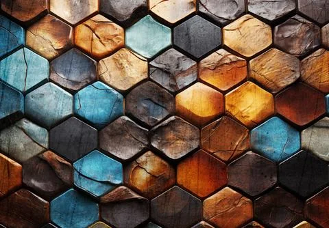 Colorful abstract background with hexagon pattern. Stock Photos