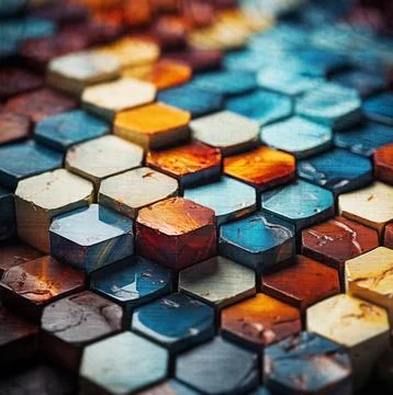 Colorful abstract background with hexagon pattern. Stock Photos