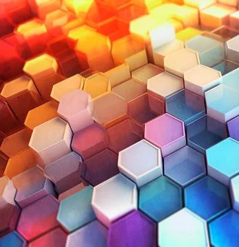 Colorful abstract background with hexagon pattern. Stock Photos