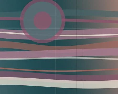 Colorful abstract background with layered horizontal stripes and a central .. Stock Illustration