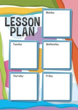 Colorful Abstract Background for Lesson Plan Template Stock Illustration