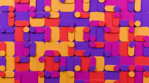 Colorful abstract background with many different shapes. Infinitely looped anima Video stock 260403776