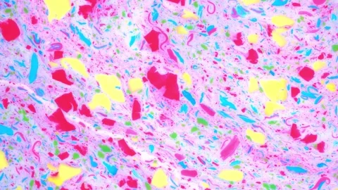 Colorful abstract background, moving spots of paint on the liquid surface Stock Footage 164166650