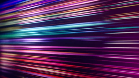 Colorful Abstract Background with Neon Moving Lines or Streaks of Light Video stock 219697331