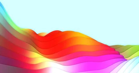 Colorful abstract background with rainbow wavy line with light blue sky in th Stock Illustration