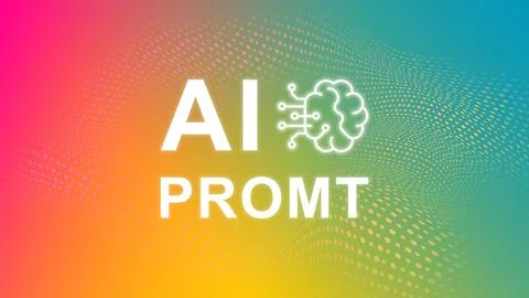 Colorful abstract background showcasing AI concept with brain graphic and Stock Illustration