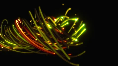 Colorful abstract background of strings, lines, ribbons, fibers or wires Video stock 215976827