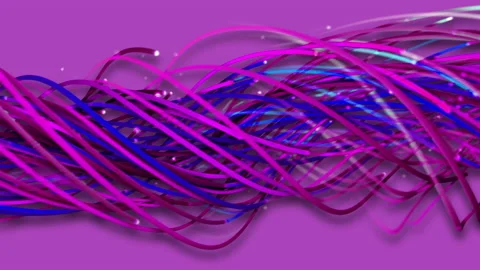 Colorful abstract background of strings, lines, ribbons, fibers or wires Video stock 218237455