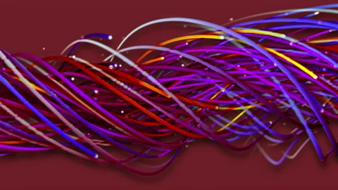 Colorful abstract background of strings, lines, ribbons, fibers or wires Video stock 218237532