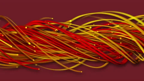 Colorful abstract background of strings, lines, ribbons, fibers or wires Video stock 218237622