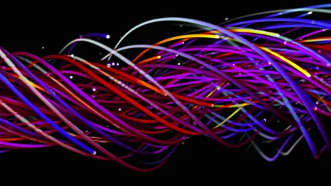 Colorful abstract background of strings, lines, ribbons, fibers or wires Video stock 218237698