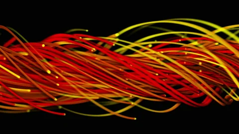 Colorful abstract background of strings, lines, ribbons, fibers or wires Video stock 218242461
