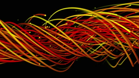 Colorful abstract background of strings, lines, ribbons, fibers or wires Video stock 218243076