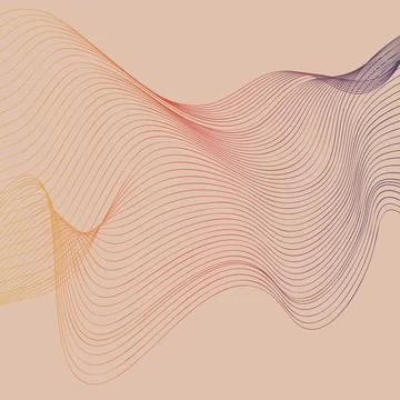 Colorful abstract background with thin line smoke wave. Illustrazione stock
