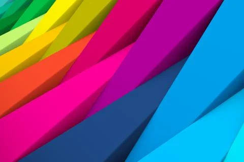 Colorful abstract background with triangles 3D illustration Stock Illustration