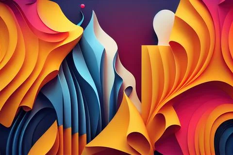 A colorful abstract background with a wavy pattern and a red dot in the cen.. Stock Illustration