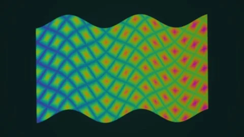 Colorful abstract background with wavy patterns and grid Stock Footage 340185241