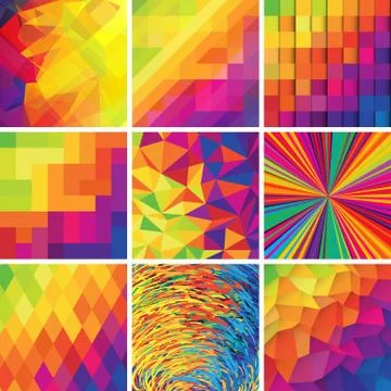 Colorful abstract backgrounds. Vector set of design elements. Stock Illustration