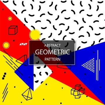 Colorful abstract bright background with creative geometric shapes. Fashion 库存插图