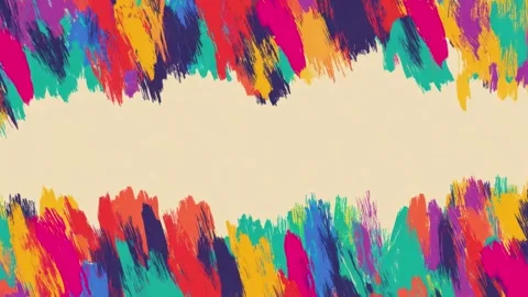 Colorful abstract brush stroke frame with copy space, hand drawn stop motio.. 库存影片 342045301