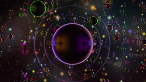 Colorful Abstract Bubbles And Particles In Cosmic Space Background Stock Footage 334858717