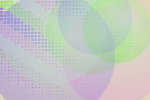 Colorful abstract bubbles with dotted pattern on pastel background Stock Illustration