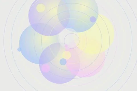 Colorful abstract bubbles floating in a soft background Stock Illustration