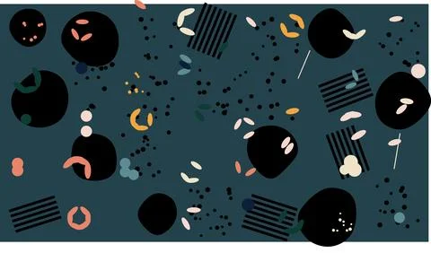 Colorful abstract bubbles with glowing dots Stock Illustration