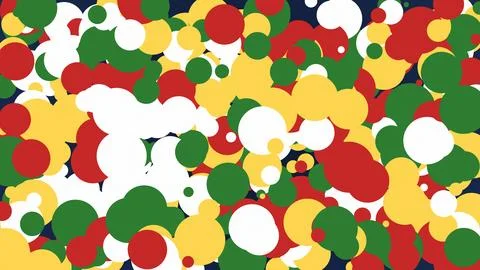 Colorful abstract bubbles pattern with red, green, yellow, and white shapes Stock Illustration
