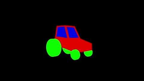 Colorful Abstract Car Design with Bold Shapes and Vivid Colors on Black Bac.. Video stock 341921465