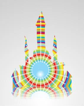 Colorful abstract castle Stock Illustration