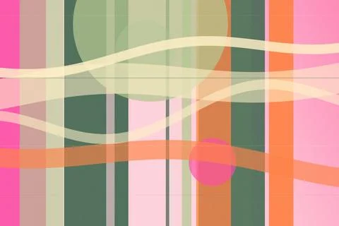 A colorful abstract checkered pattern with flowing lines in pastel pink, or.. Illustrazione stock