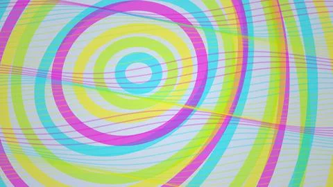 Colorful abstract circle pattern with bright lines and shapes Stock Illustration