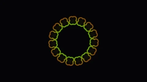 Colorful abstract circle pattern on dark background Stock Footage 338224125