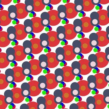 Colorful Abstract Circle Pattern Seamless Geometric Background For Fabric A.. Illustrazione stock