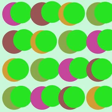 Colorful abstract circle patterns with split halves in vibrant shades Illustrazione stock