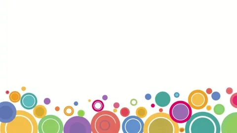 Colorful abstract circles border frame with copy space text overlay hand dr.. Stockbeeldmateriaal 342045367