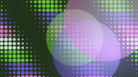 Colorful abstract circles with dotted pattern and glowing effect Stock Illustration
