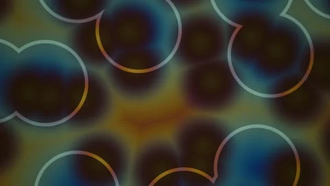 Colorful abstract circles with overlapping shapes and Stock Footage 340333424
