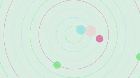 Colorful abstract circles pattern on light green background Stock Illustration