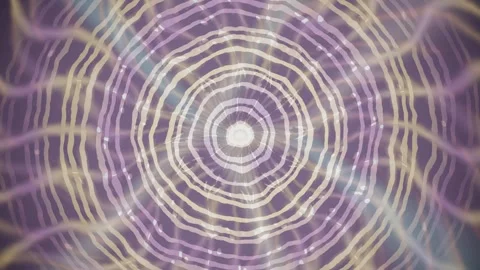 Colorful abstract circular pattern with concentric lines and waves Stock Footage 337379297