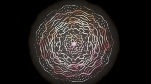 Colorful abstract circular pattern on a dark background Stock Footage 337388004