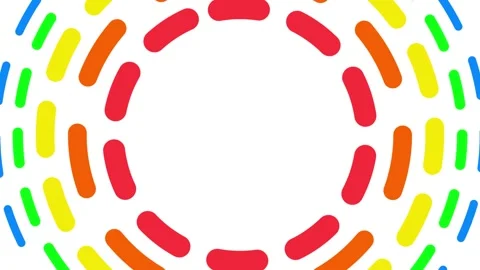 Colorful abstract circular pattern of rounded dashes on a animation white b.. Stock Footage 321997250