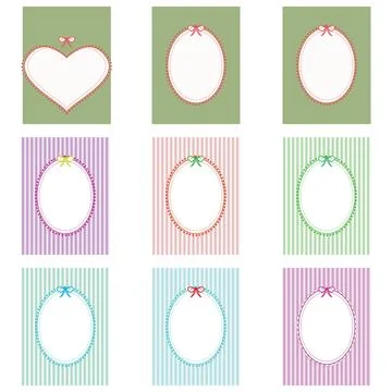 Colorful abstract circular patterns with geometric shapes and gradient Stock Illustration