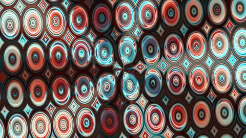 Colorful abstract circular patterns on a textured Stock Footage 340332717