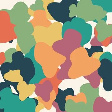 Colorful abstract cloud shapes pattern vibrant gradient design Stock Illustration